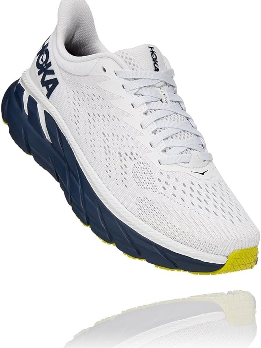 Hoka Women’s Clifton 7 White and Navy